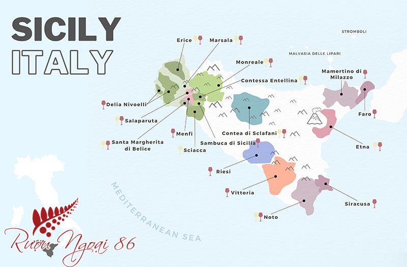 vùng rượu vang Sicily